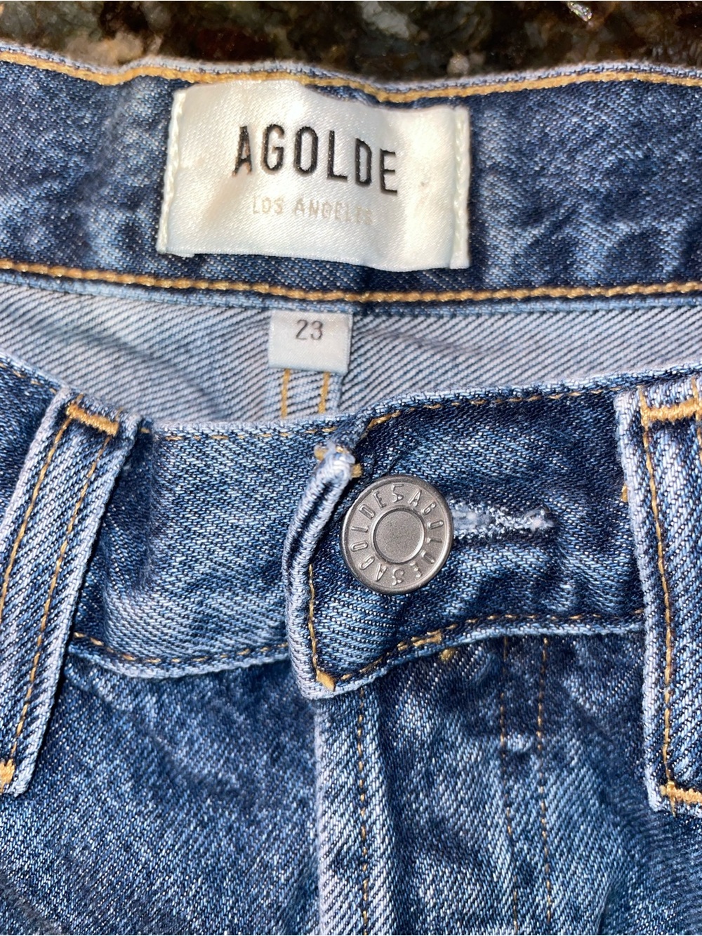 New! Agolde x Revolve Risha Low Rise Denim Bermuda Shorts Blue 💙 sz 23 runs big - Picture 14 of 16